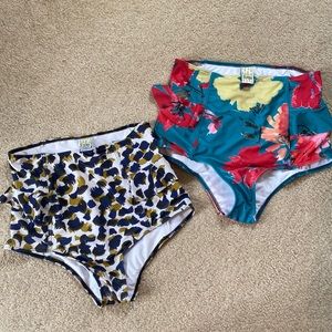 Kortni Jeane | lot of 2 High Rise Bathing Suit Bottoms size S